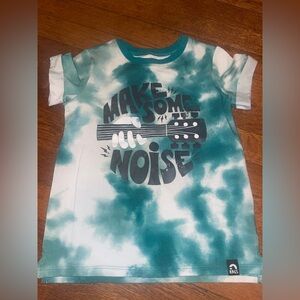 Rags to Raches tshirt t-shirt teal white hippie Woodstock 3-4 year short sleeve